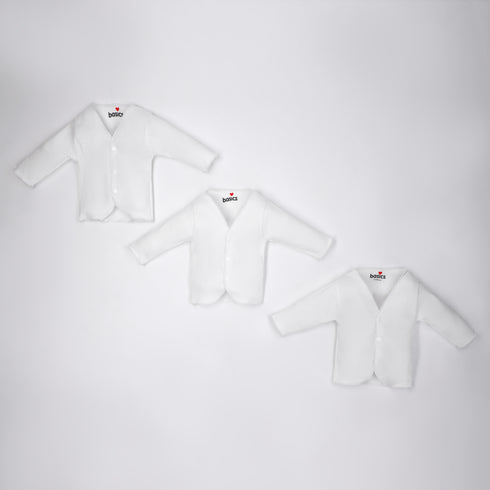 Basics Cotton White Full Sleeves Vests Pack Of 3 6299