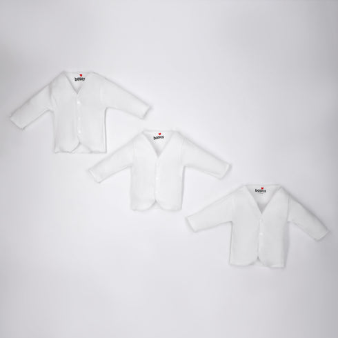 Basics Cotton White Full Sleeves Vests Pack Of 3 6299
