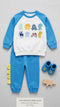 Boys Blue Dino Cotton Fleece Tracksuit for 2–8 Years
