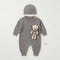 Woolen Teddy Baby Boys Romper with Matching Cap Grey 0–18 Months