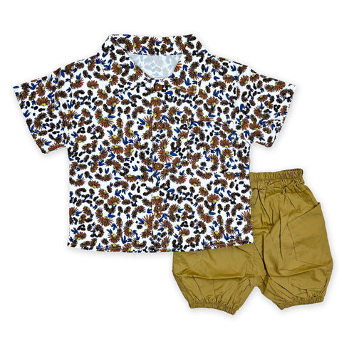 Todd Boys 2Pcs Suit Shirt With Shorts Set 16308