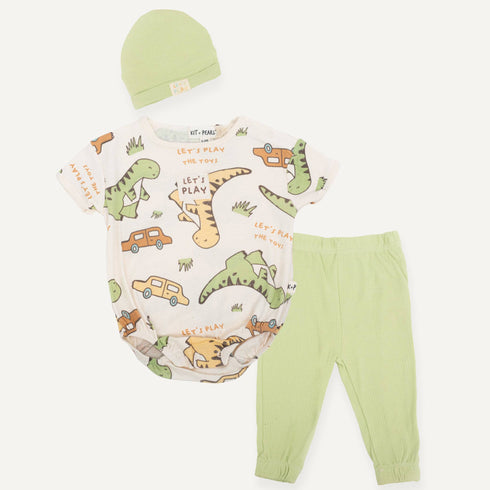 Infants 3Pc Set Bodysuit With Trouser & Cap 15986