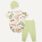 Infants 3Pc Set Bodysuit With Trouser & Cap 15986