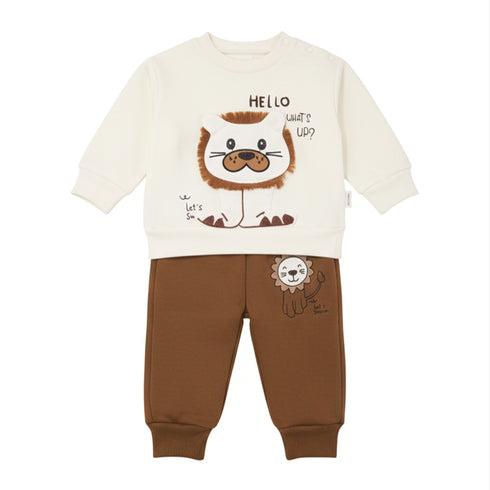 Kids Exclusive 2Pc Suit Fleece Sweatshirt With Trouser Set 17340