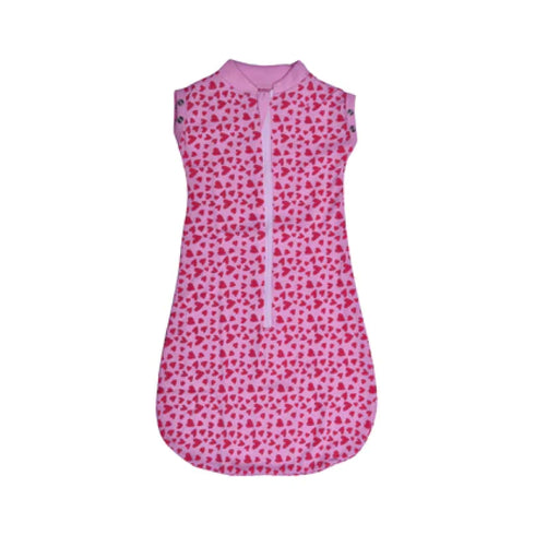 Basics zip swaddle pod -pink hearts