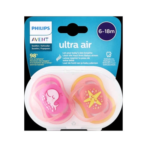 Avent Ultra Air Soother 6–18M Whale (2 Pack) SCF085/04