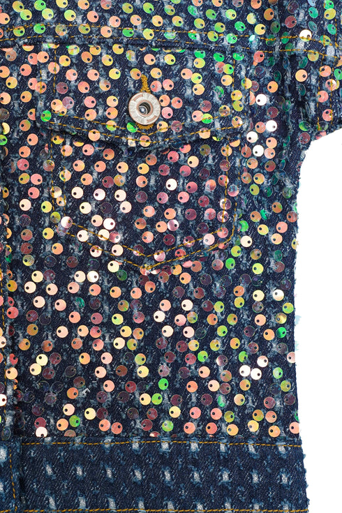 Denim Sequin Jacket -13949