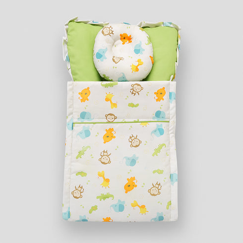 Baby Basics Cozy Snug Printed Carrynest With Head Pillow -Jungle 16533