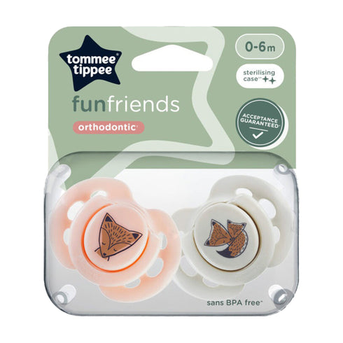 Tommee Tippee Fun Soothers Pack Of 2 0-6M - 433357