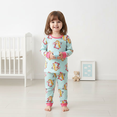 Barbie Character Fleece Pajama Suit Full Sleeves T-Shirt & Trouser 16732
