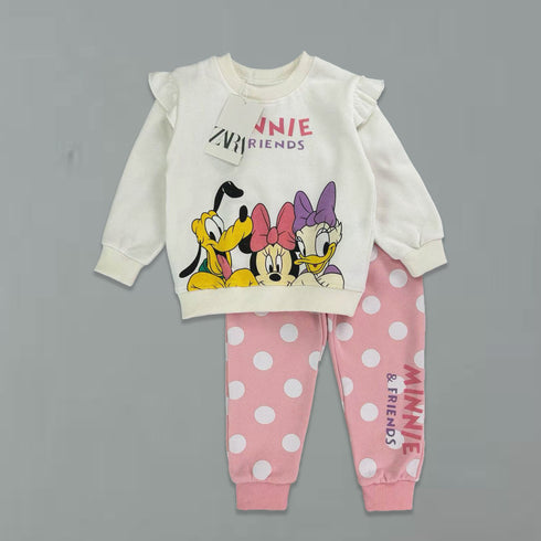 Toddlers Character Track Suit Minnie Fleece Sweatshirt With Trouser 16832