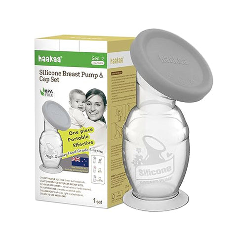 haakaa Silicone Breast Pump & Silicone Cap 5oz/150ml, Gen.2