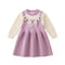 Baby Girls Formal Purple Wool Frock For Winter 17325