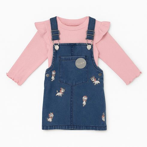 Baby Girls Dangri Style Suit Set Kitty 16831