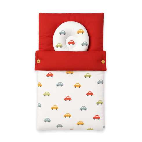 Baby Basics Cozy Snug Printed Carrynest With Head Pillow - Cars 16533