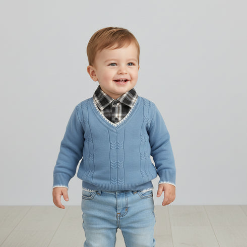 Toddler Boys Soft Wool Formal Sweater 17327