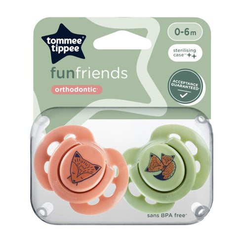 Tommee Tippee Fun Soothers Pack Of 2 0-6M - 433357