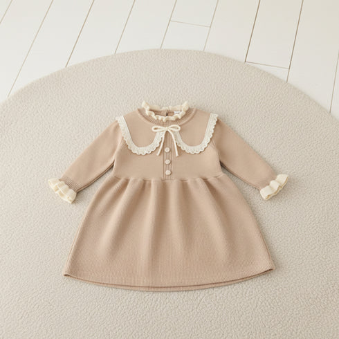 Baby Girls Formal Pink Frock For Winter 16850