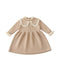 Baby Girls Formal Beige Wool Frock For Winter 17324