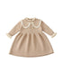 Baby Girls Formal Beige Wool Frock For Winter 17324