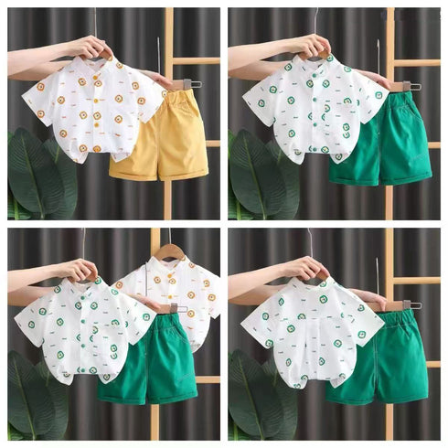 Todd Boys 2Pcs Suit Shirt With Shorts Set 16346