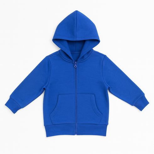 Kids Cozy Classic Black Fleece Zip Up Hoodie 17270