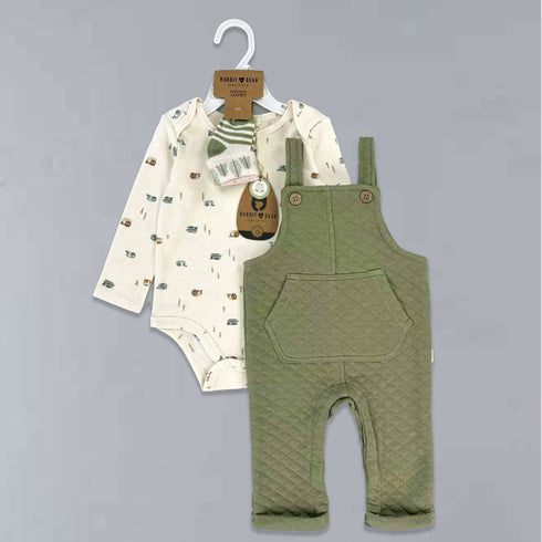 Baby Boys Dangri Suit Bodysuit With Dungaree & Pair Of Socks 16830