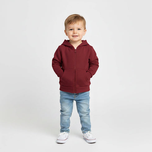 Kids Cozy Classic Black Fleece Zip Up Hoodie 17270