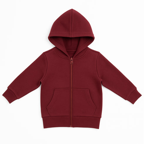 Kids Cozy Classic Black Fleece Zip Up Hoodie 17270