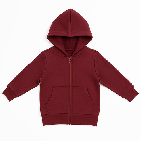 Kids Cozy Classic Black Fleece Zip Up Hoodie 17270