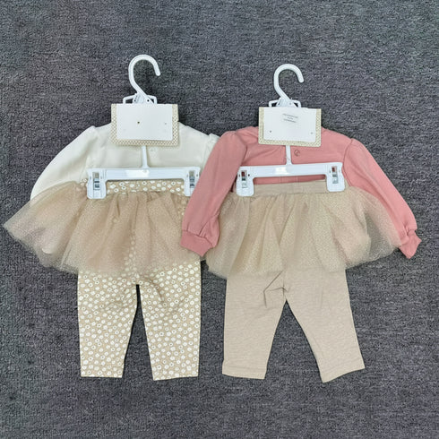 3Pc Suit Set Fleece Sweatshirt With Skirt Trouser 17430