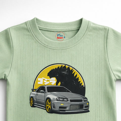 T-Shirt for Boys Green Godzilla