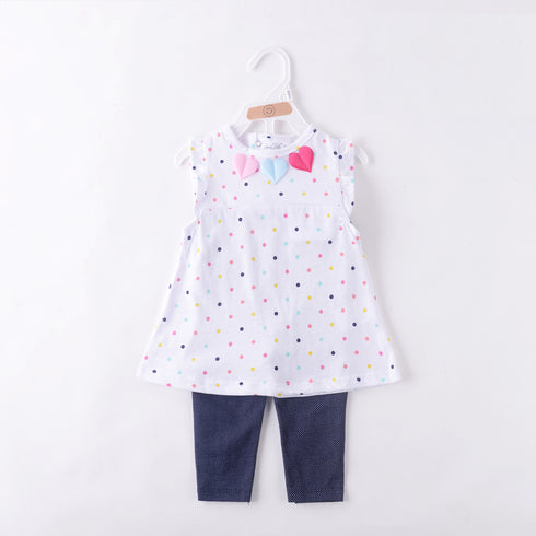 Baby Girls Suit Polka Dot Top with Trouser 15644