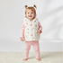 Baby Girls Suit Set Tshirt With Puffer Hoodie With Trouser 17457