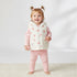 Baby Girls Suit Set Tshirt With Puffer Hoodie With Trouser 17457