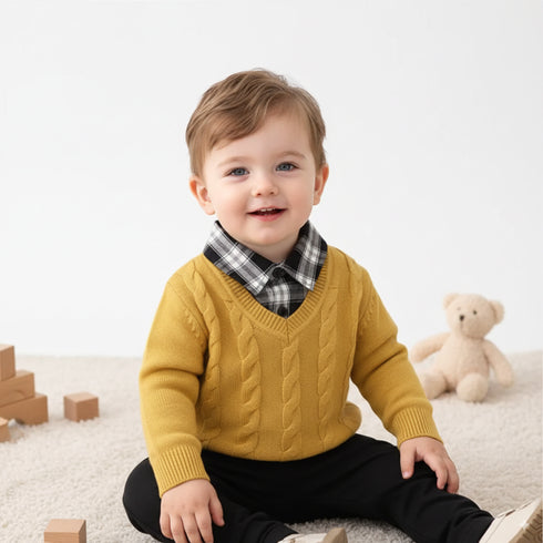 Toddler Boys Soft Wool Formal Sweater 17326