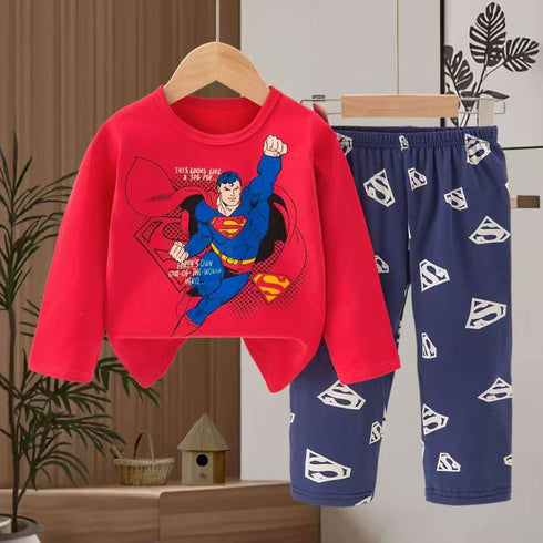 Superman Pajama Suit Full Sleeves T-Shirt & Trouser 16731