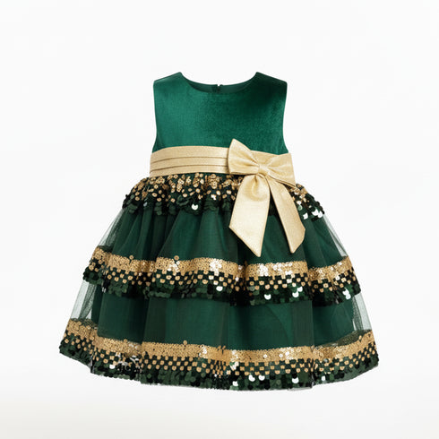 Baby Girls Frilled Sequin Party Frock 16811