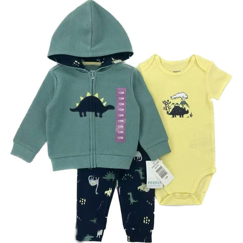 Infants 3pc Suit Set Hoodie With Bodysuit & Trouser 16861