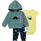 Infants 3pc Suit Set Hoodie With Bodysuit & Trouser 16861