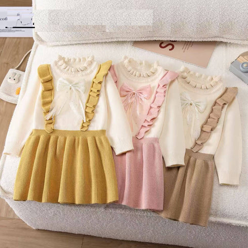 Baby Girls Formal Pink Wool Frock For Winter 17322