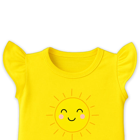 Baby Girls Suit Cotton Rich T-Shirt With Shorts Set 16472