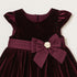 Baby Girls Frilled Velvet Burgundy Party Frock 17321
