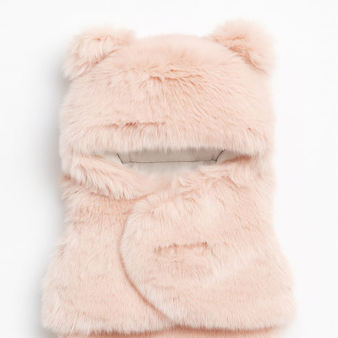 Baby Basics Cozy Snug Pink Furry Hooded Carrynest 17139