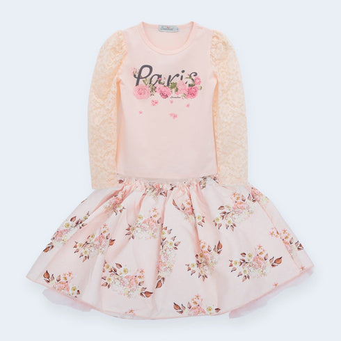 Girls Party Wear Floral Skirt Suit 15701