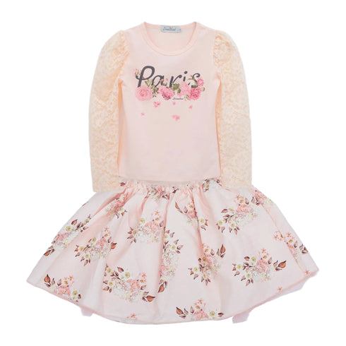 Girls Party Wear Floral Skirt Suit 15701