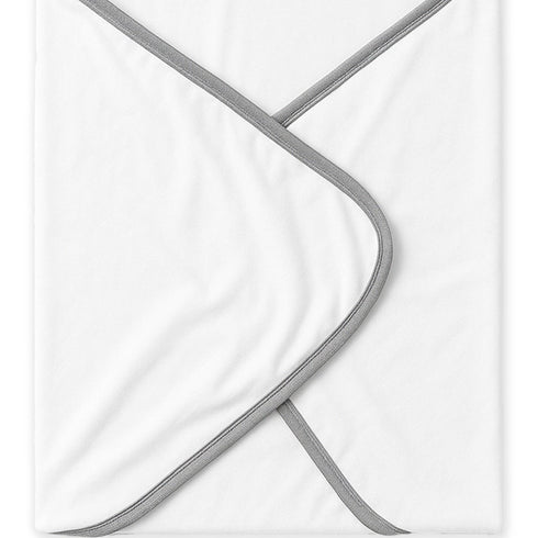 Infant Soft Cotton Hooded White & Grey Wrapping Sheet 16394