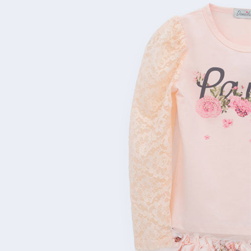 Girls Party Wear Floral Skirt Suit 15701