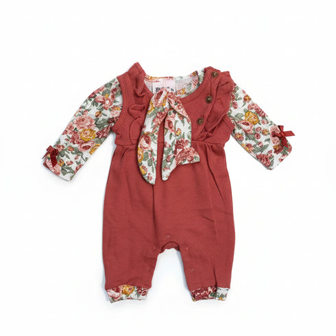 Baby Girls 3pc Suit Set Dangri With Bodysuit & Headband 16822