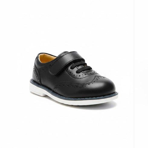 Black Boys Formal Shoes with Velcro Strap